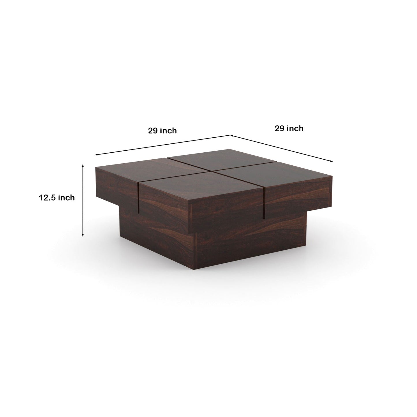 JH Decore Solid Sheesham Wood Center Coffee Table