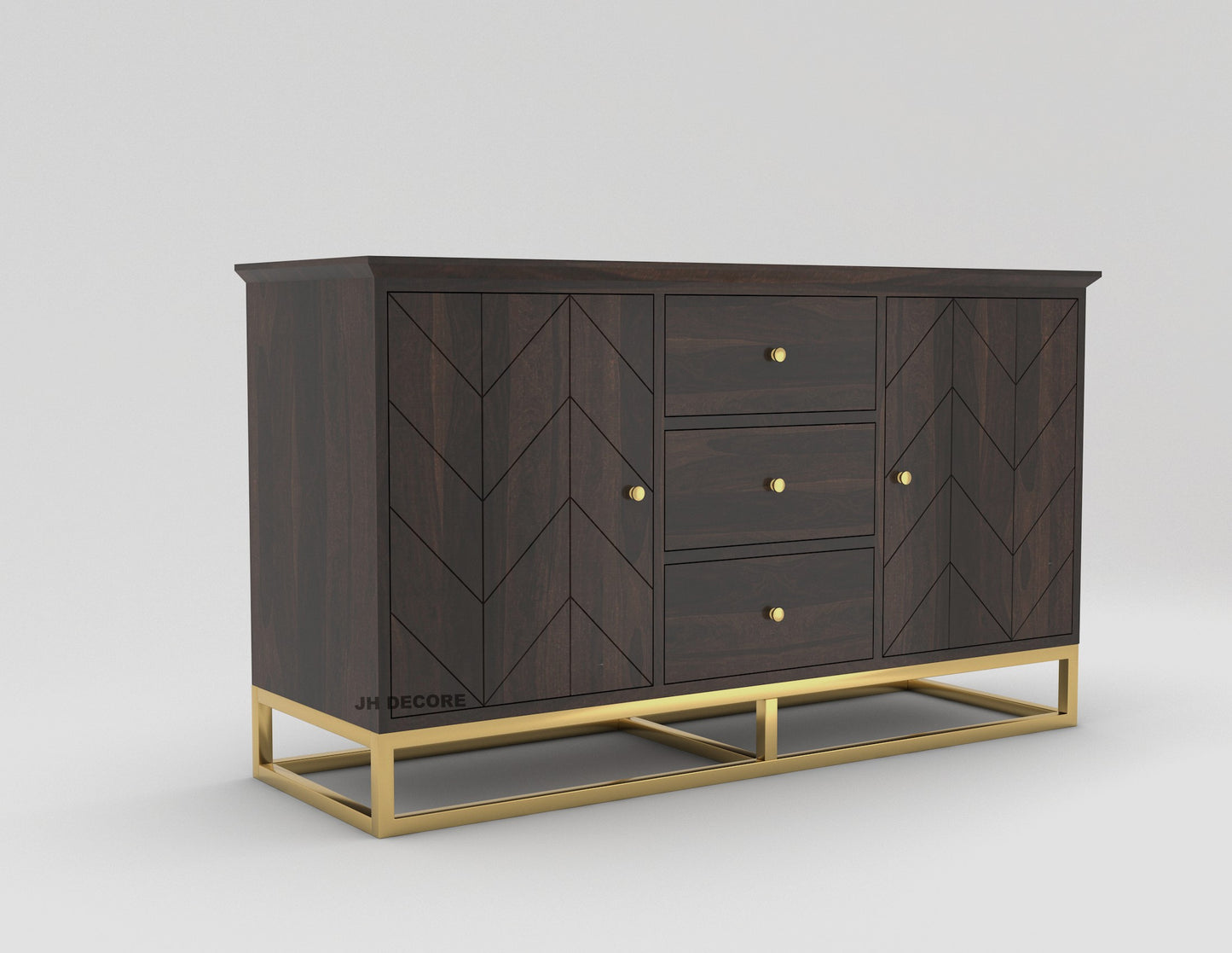 JH Decore Solid Sheesham Wood Sideboard Cabinet