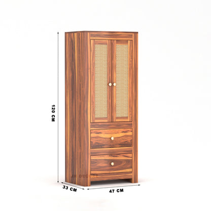 JH Decore Solid Sheesham Wood Almirah For Bedroom