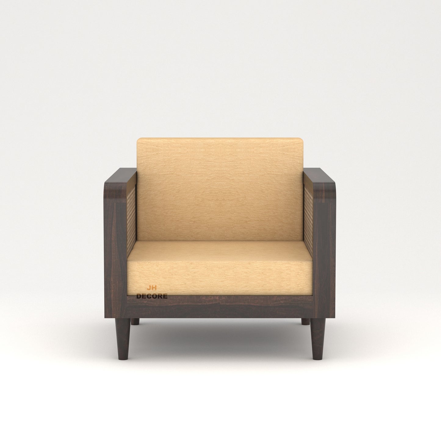JH Decore Solid Sheesham Wood Cane Design Sofa Set (1+2+3 Seater)