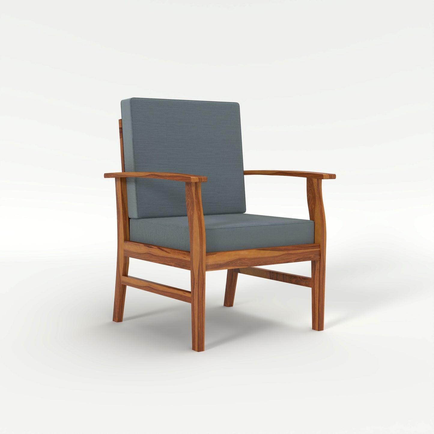 JH Decore Solid Sheesham Wood Lounge Accent Chair