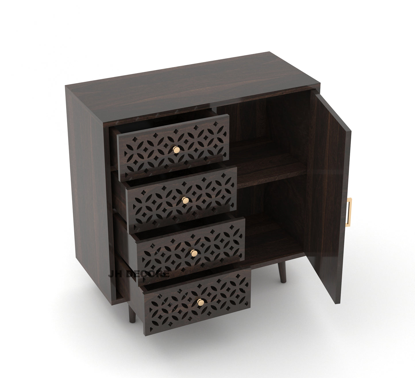 JH Decore Solid Sheesham Wood Sideboard Cabinet