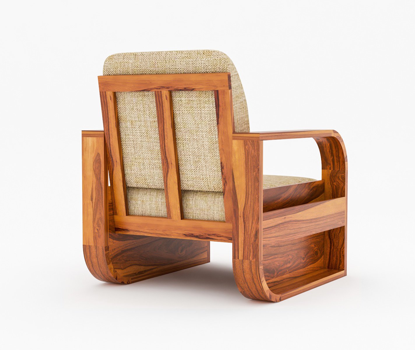 Sheesham Wood 1 Seater Sofa for Living Room | JH Decor - Image 4