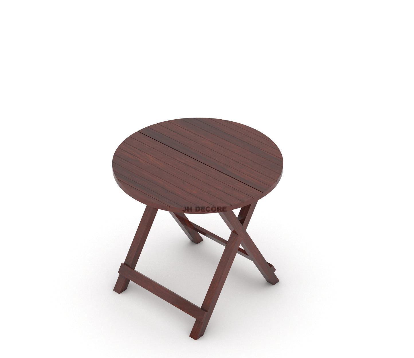 JH Decore Solid Sheesham Wood Folding Coffee Table Set with Cushioned Chairs