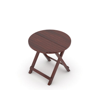 JH Decore Solid Sheesham Wood Folding Coffee Table Set with Cushioned Chairs