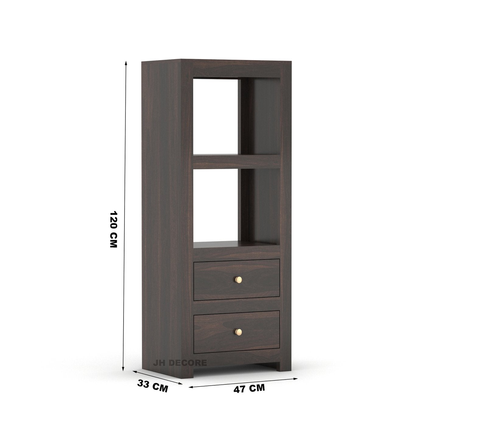 Sheesham Wood Bookshelf with Drawer | Design 1 | JH Decor - Image 5