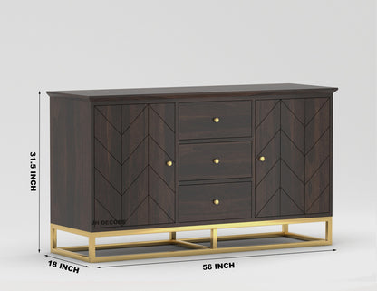 JH Decore Solid Sheesham Wood Sideboard Cabinet