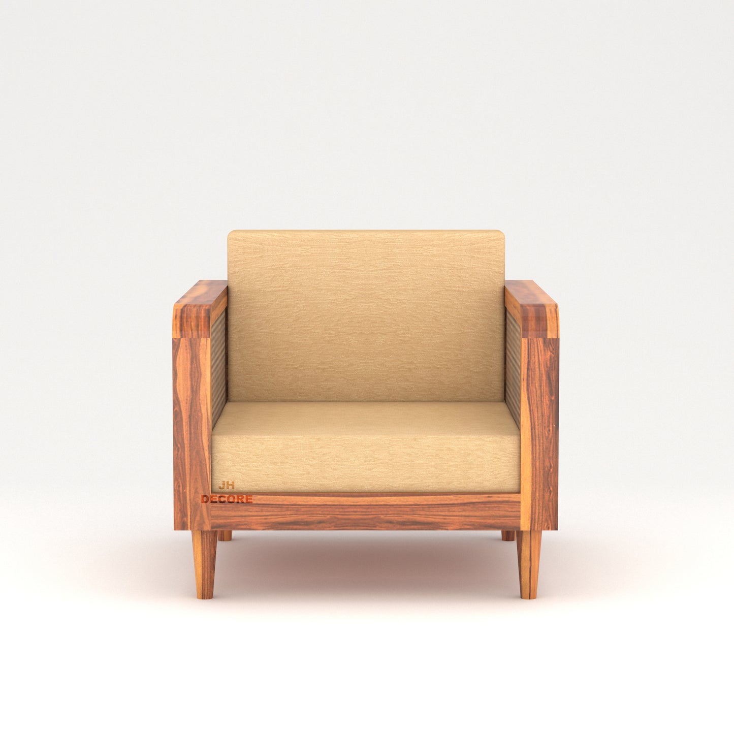 JH Decore Solid Sheesham Wood Cane Design Sofa Set (1 + 2 + 3 )