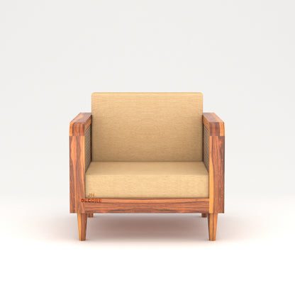 JH Decore Solid Sheesham Wood Cane Design Sofa Set (1 + 2 + 3 )