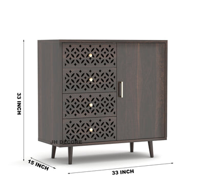 JH Decore Solid Sheesham Wood Sideboard Cabinet