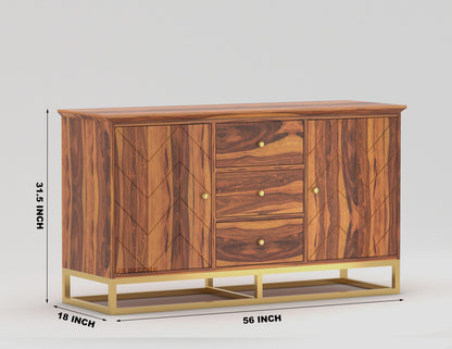 JH Decore Solid Sheesham Wood Sideboard Cabinet