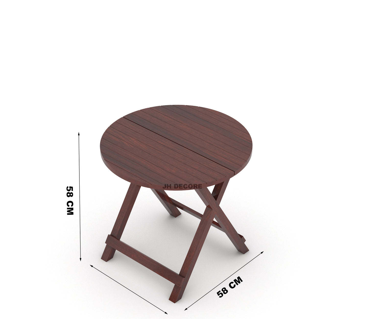 JH Decore Solid Sheesham Wood Folding Coffee Table Set with Cushioned Chairs