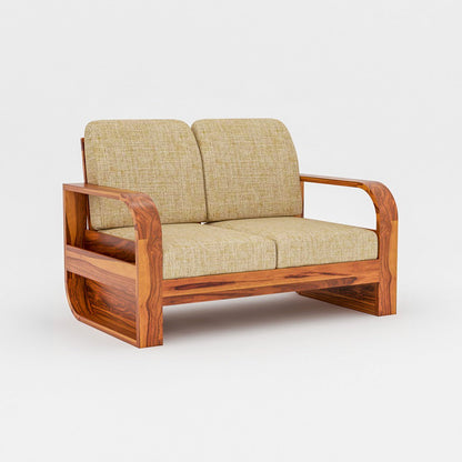 Sheesham Wood 2 Seater Sofa with Curve Handle | JH Decor - Image 3