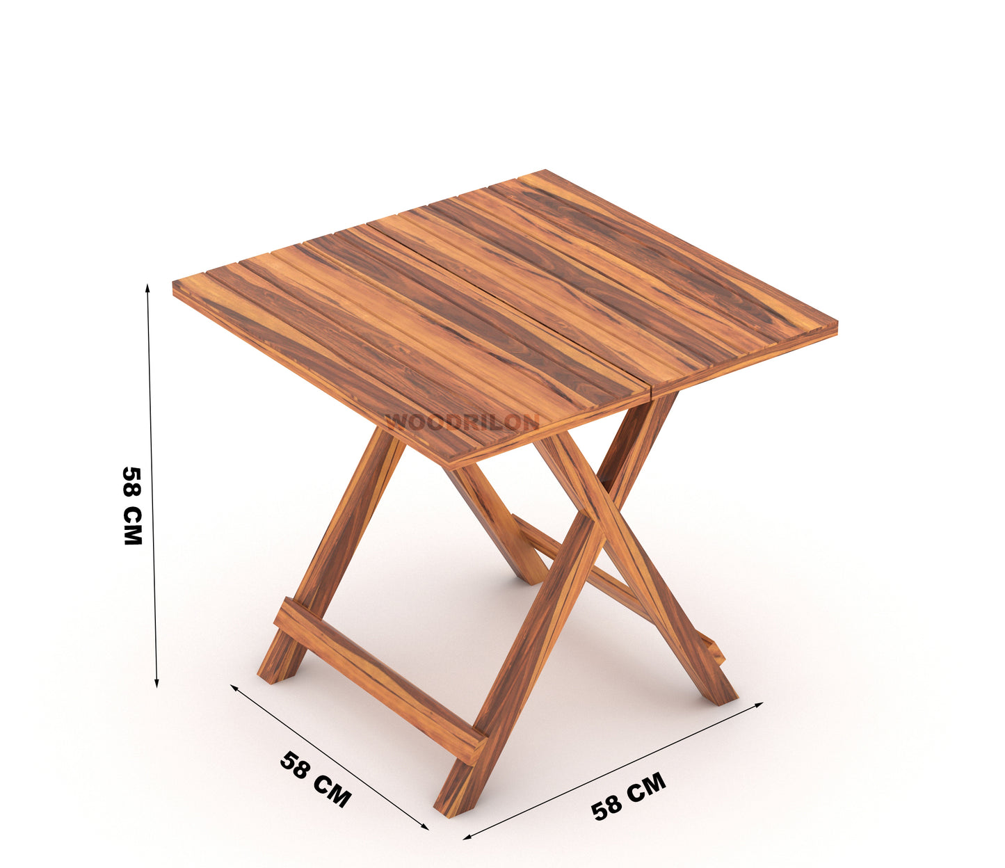 JH Decore Solid Sheesham Wood Folding Dining Table Set with Cushioned Chairs