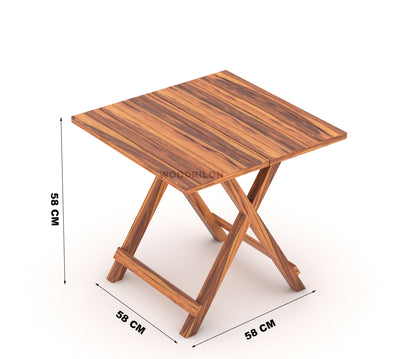 JH Decore Solid Sheesham Wood Folding Dining Table Set with Cushioned Chairs
