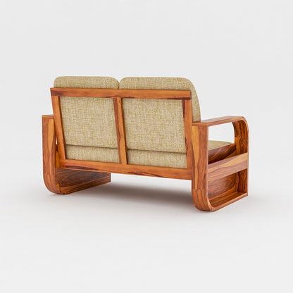 Sheesham Wood 2 Seater Sofa with Curve Handle | JH Decor - Image 4