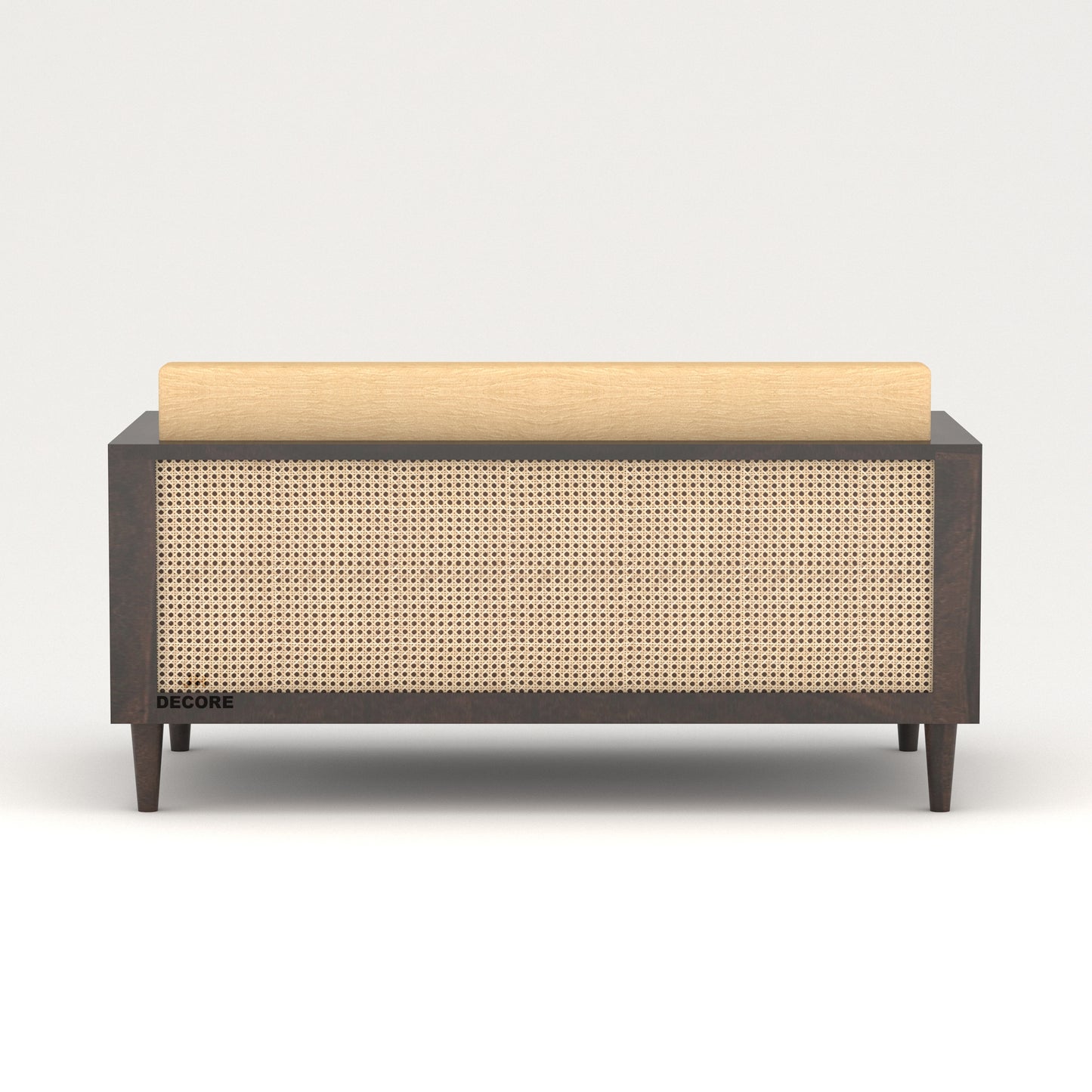 JH Decore Solid Sheesham Wood Cane Design 3 Seater Sofa