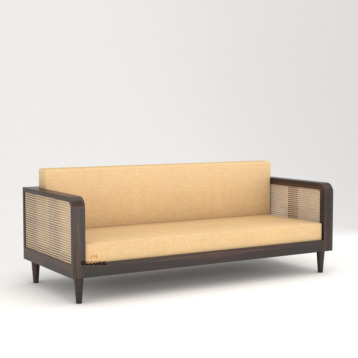 JH Decore Solid Sheesham Wood Cane Design Sofa Set (1+2+3 Seater)