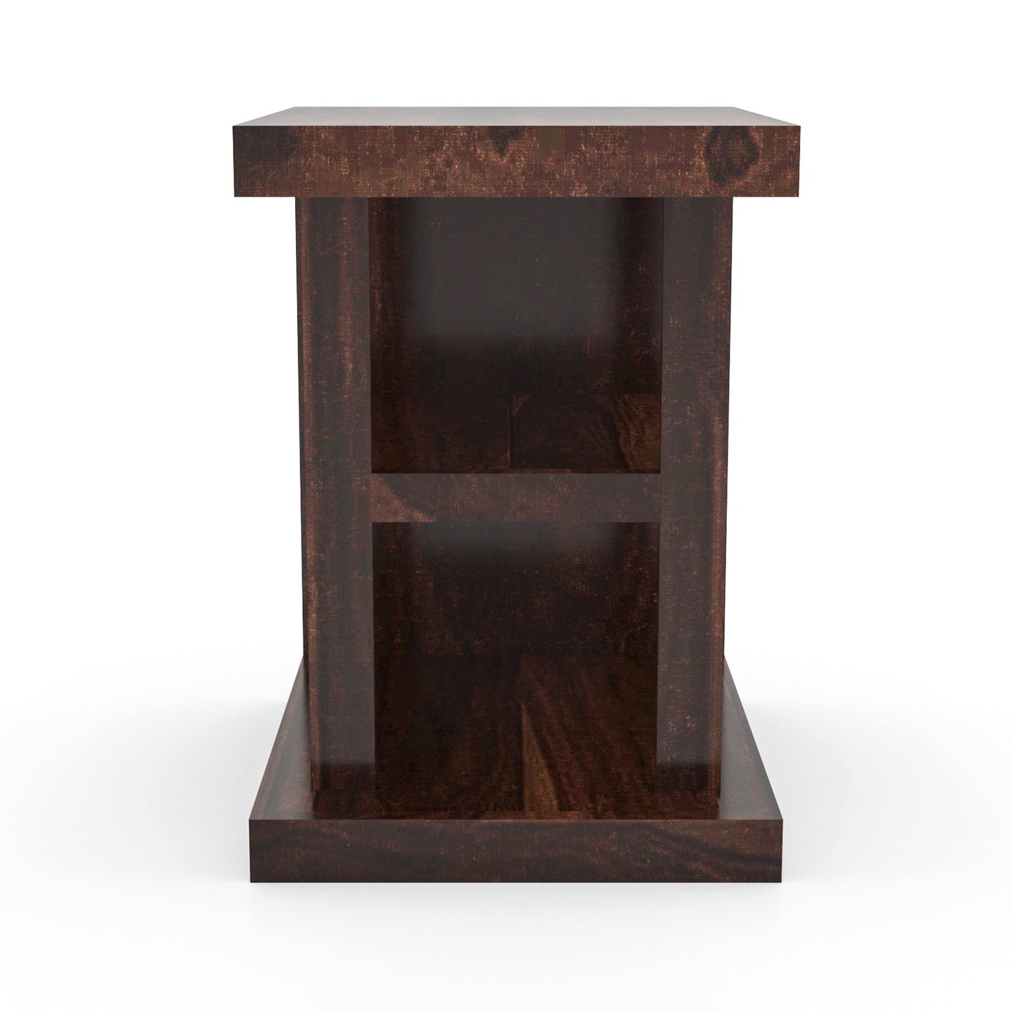 Sheesham Wood Side Table with Shelf | Walnut Finish | JH Decor - Image 3