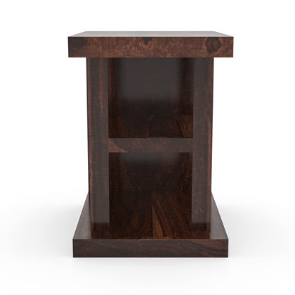 Sheesham Wood Side Table with Shelf | Walnut Finish | JH Decor - Image 3