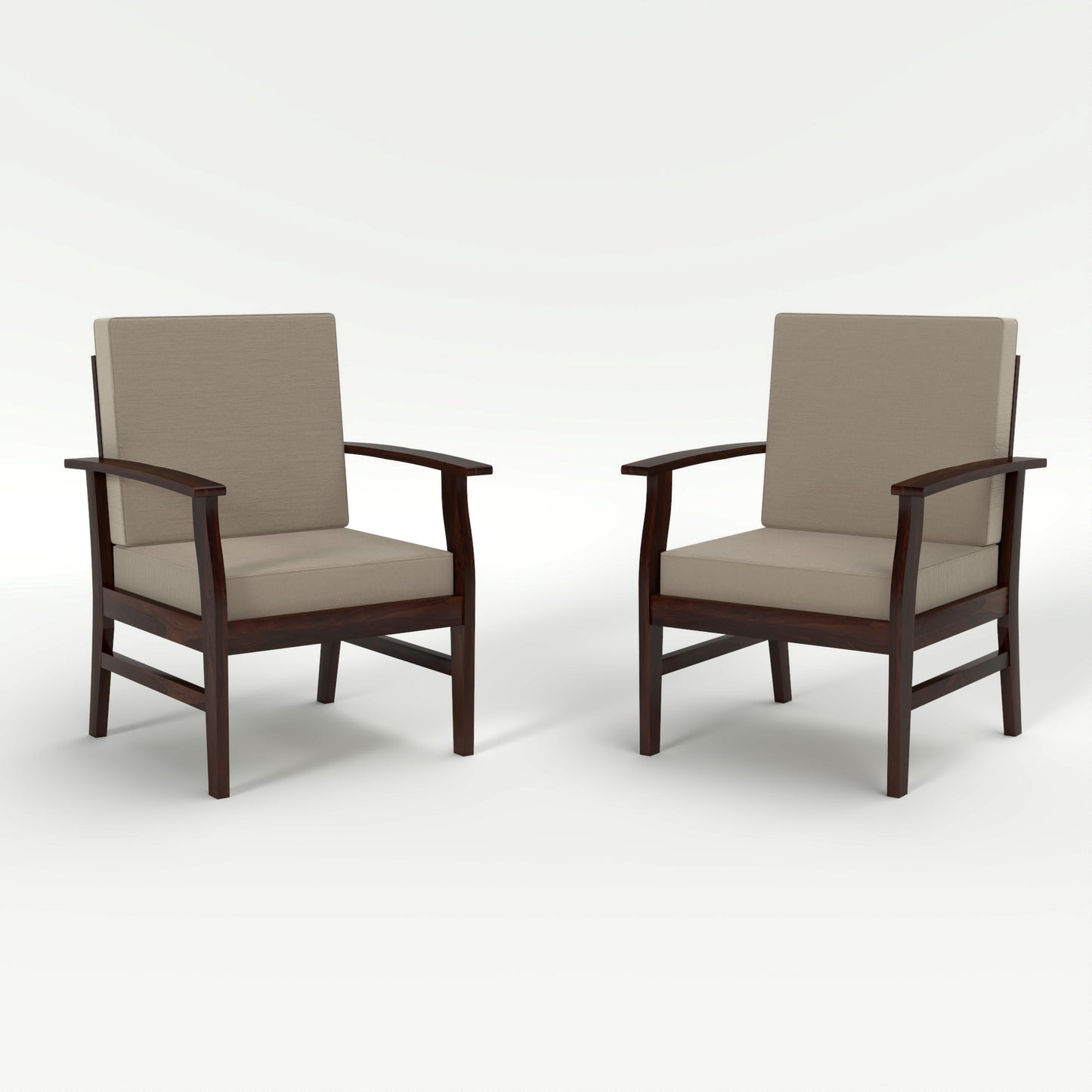 JH Decore Solid Sheesham Wood Accent Lounge Chair
