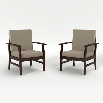 JH Decore Solid Sheesham Wood Accent Lounge Chair