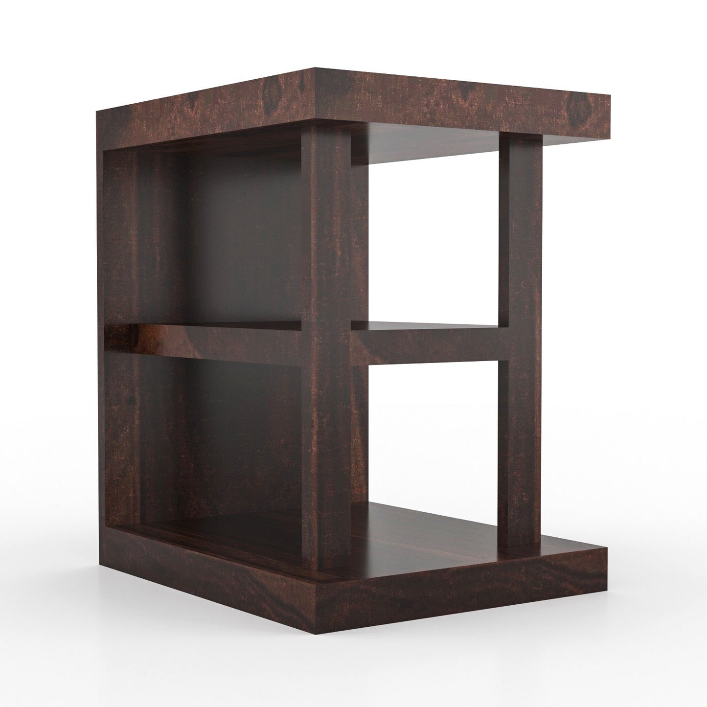 Sheesham Wood Side Table with Shelf | Walnut Finish | JH Decor - Image 4