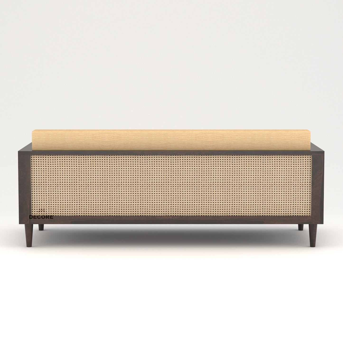 JH Decore Solid Sheesham Wood Cane Design 3 Seater Sofa