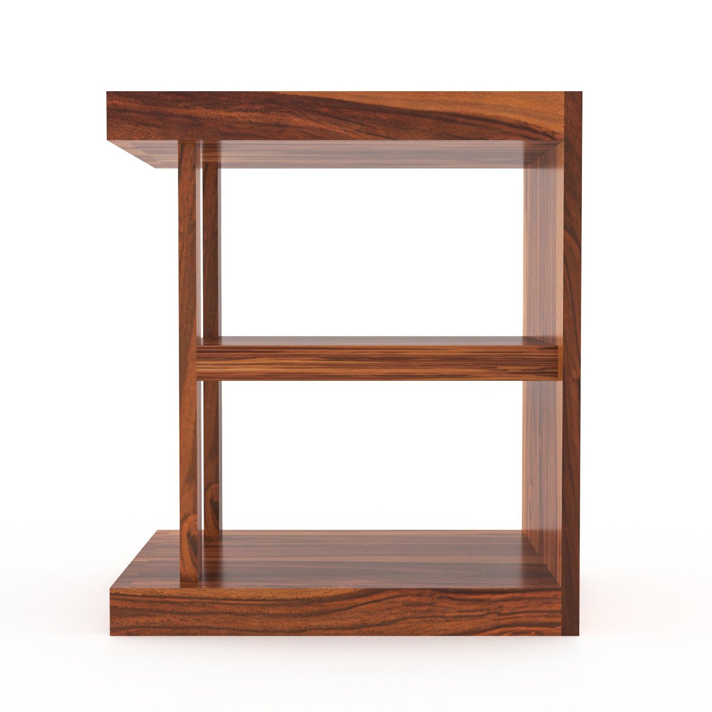 Sheesham Wood Side Table with Shelf | Honey Finish | JH Decor - Image 3