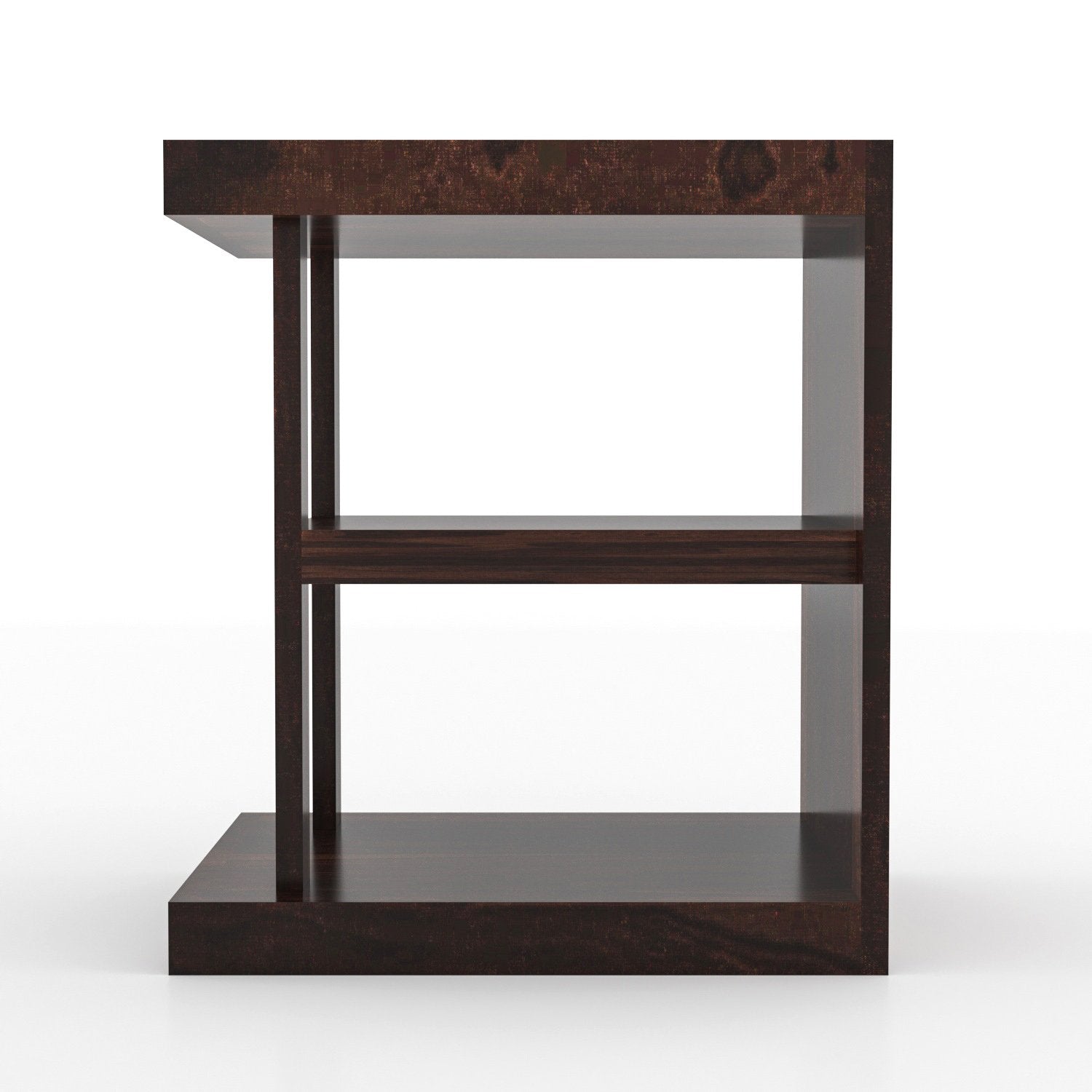 Sheesham Wood Side Table with Shelf | Walnut Finish | JH Decor - Image 5