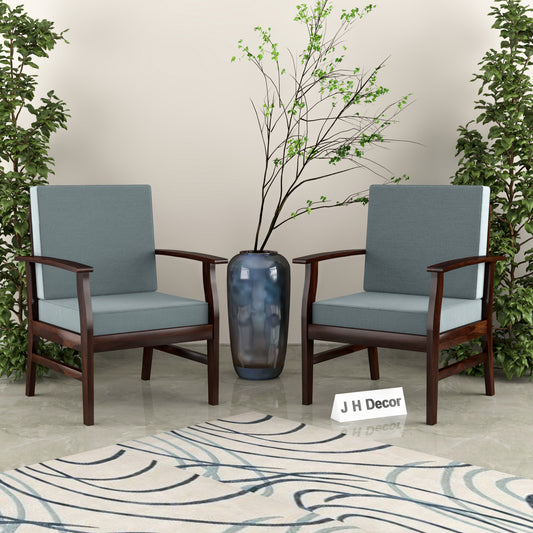 JH Decore Solid Sheesham Wood Lounge Accent Chair