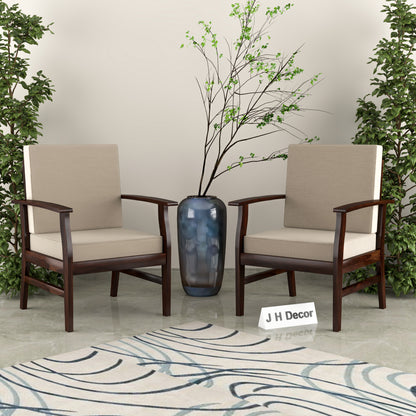 JH Decore Solid Sheesham Wood Accent Lounge Chair
