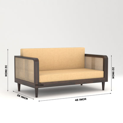 JH Decore Solid Sheesham Wood Cane Design Sofa Set (1+2+3 Seater)