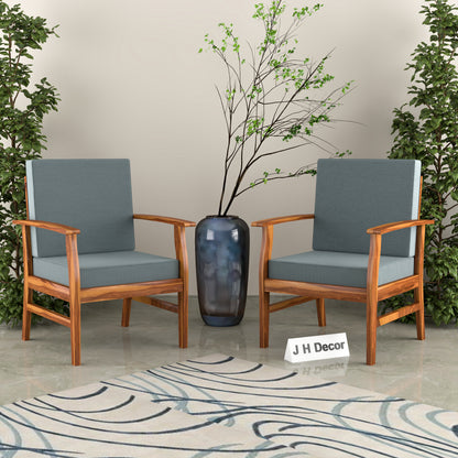JH Decore Solid Sheesham Wood Lounge Accent Chair