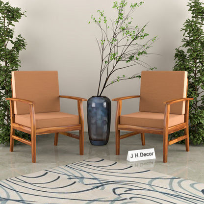 JH Decore Solid Sheesham Wood Lounge Accent Chair