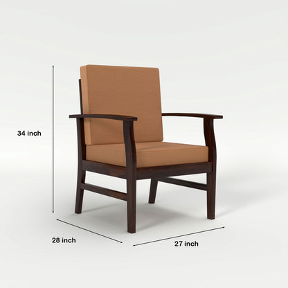JH Decore Solid Wood Lounge Accent Chair