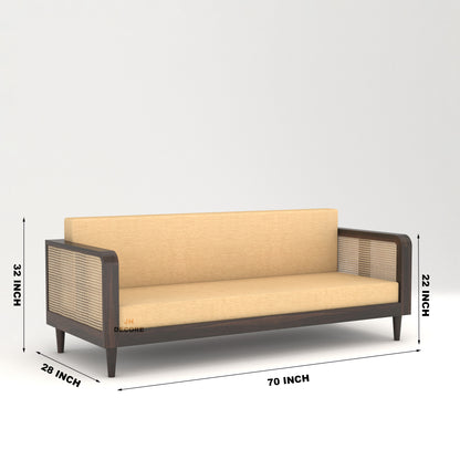 JH Decore Solid Sheesham Wood Cane Design Sofa Set (1+2+3 Seater)