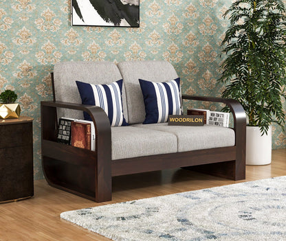 JH Decor Sheesham Wood 2 Seater Sofa with Curve Handle