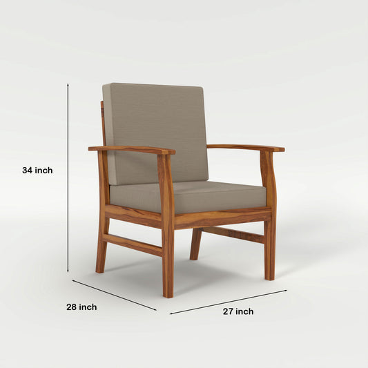 JH Decore Solid Sheesham Wood Lounge Accent Chair