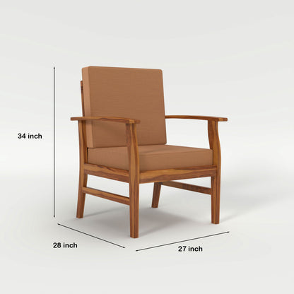 JH Decore Solid Sheesham Wood Lounge Accent Chair