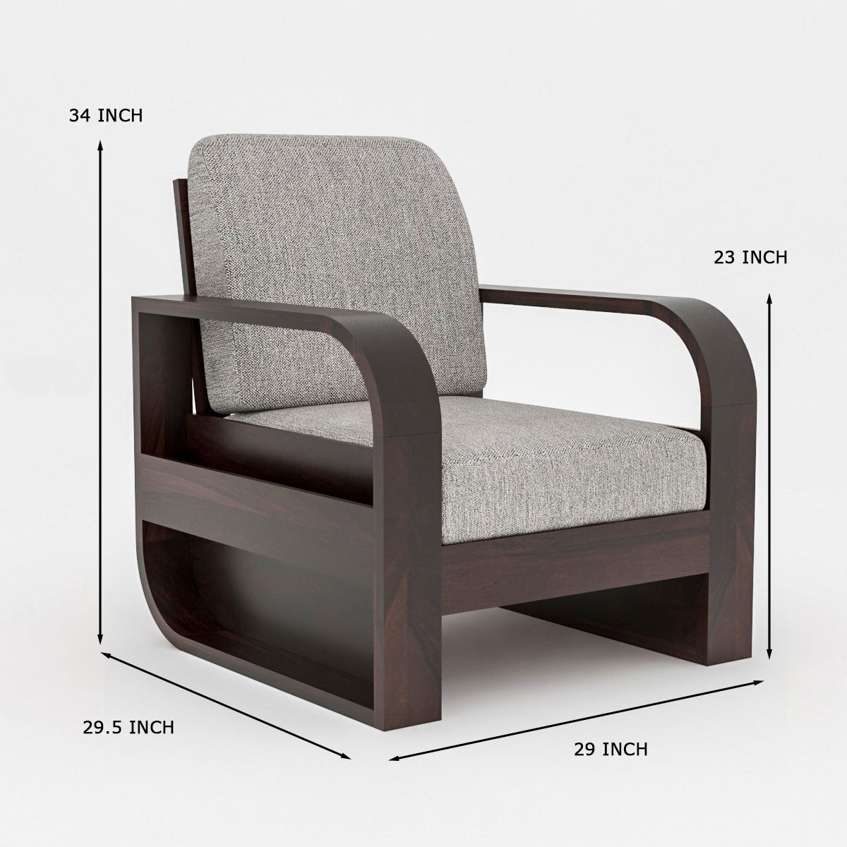 JH Decore Solid Sheesham Wood 4 Seater Sofa Set