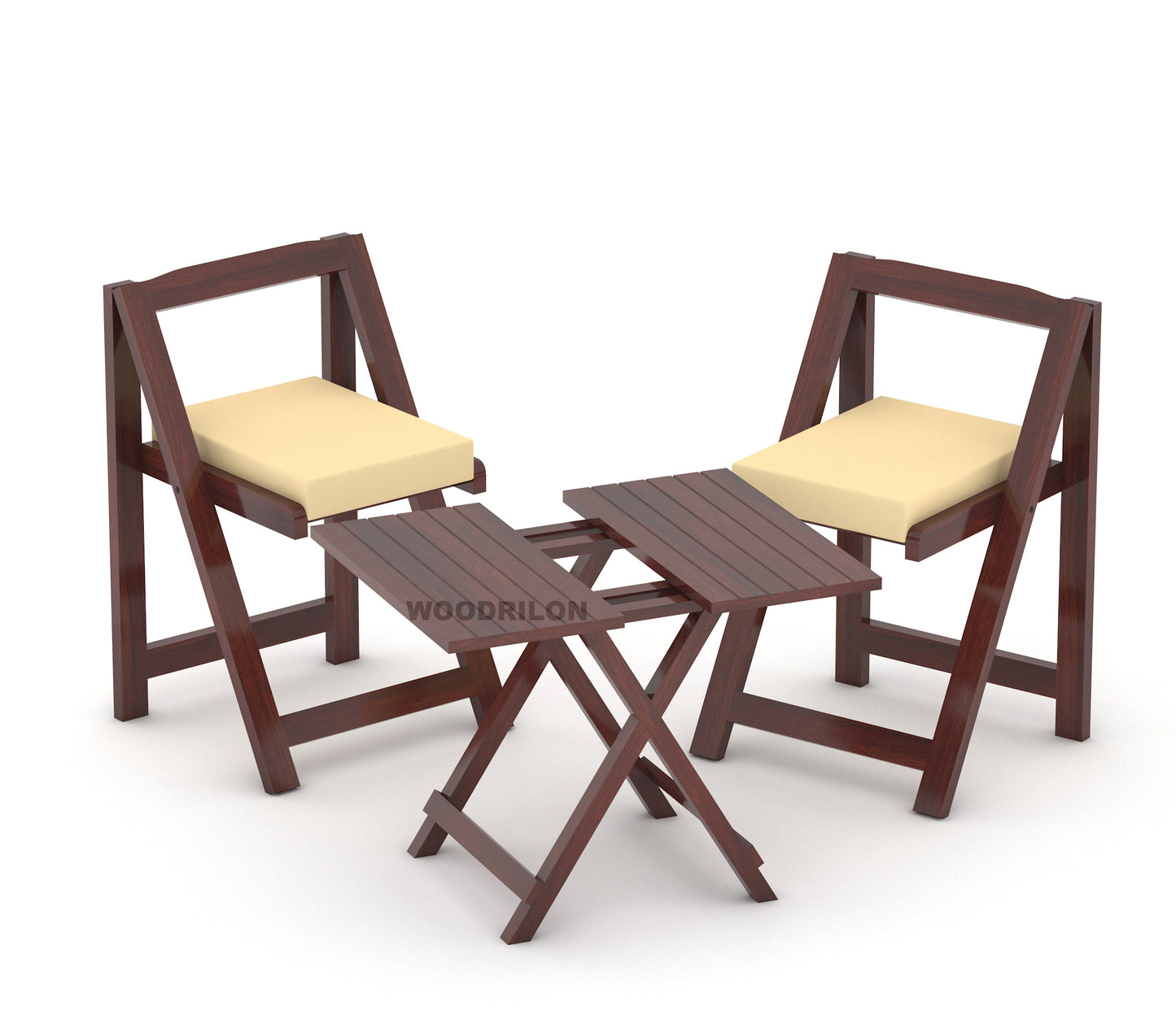 JH Decore Solid Sheesham Wood Folding Dining Table Set with Cushioned Chairs