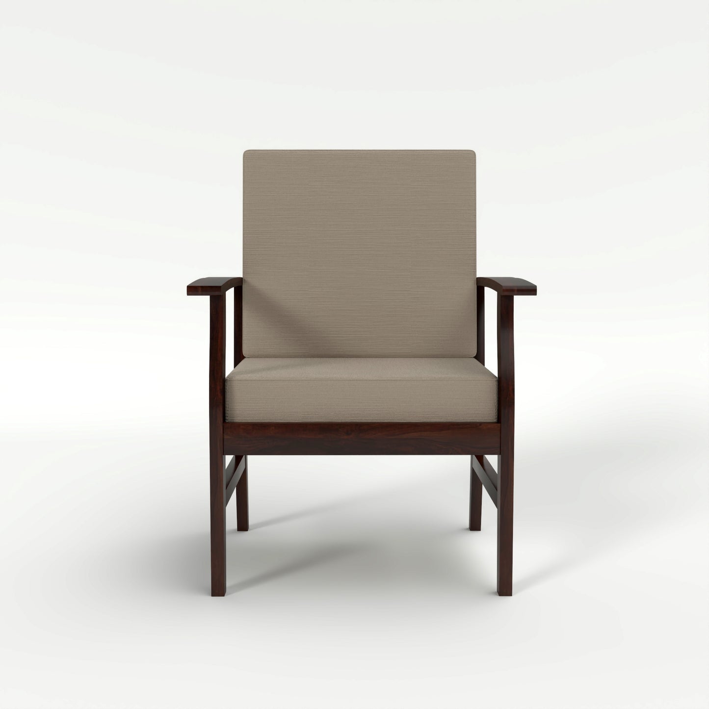 JH Decore Solid Sheesham Wood Accent Lounge Chair