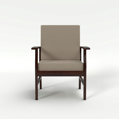 JH Decore Solid Sheesham Wood Accent Lounge Chair