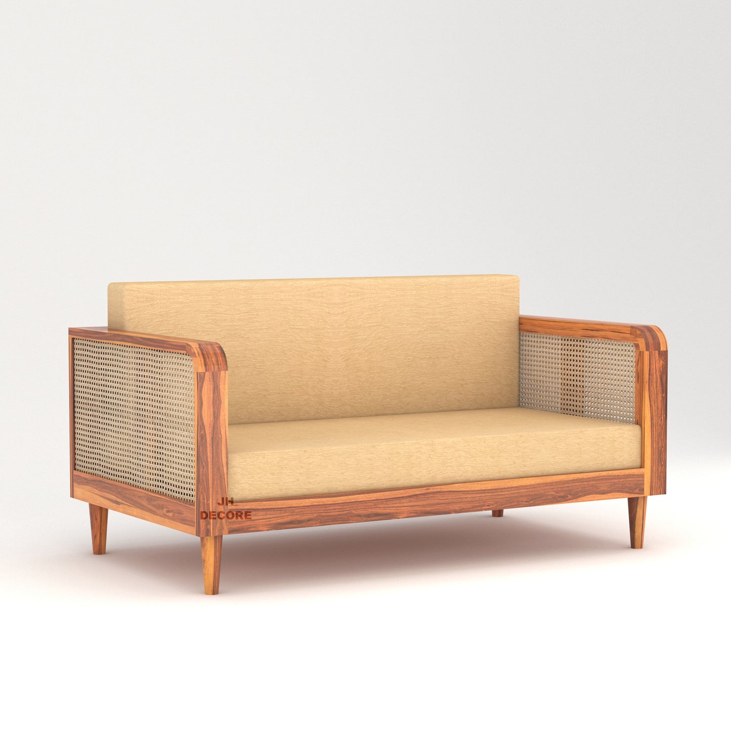 JH Decore Solid Sheesham Wood Cane Design Sofa Set (1 + 2 + 3 )