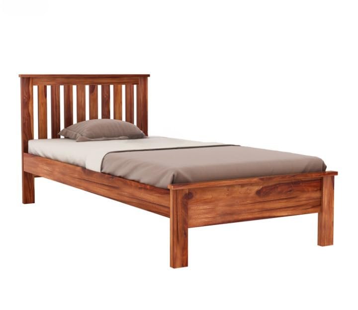 Solid Sheesham Wood Single Cot Bed Without Storage | JH Decor - Image 3