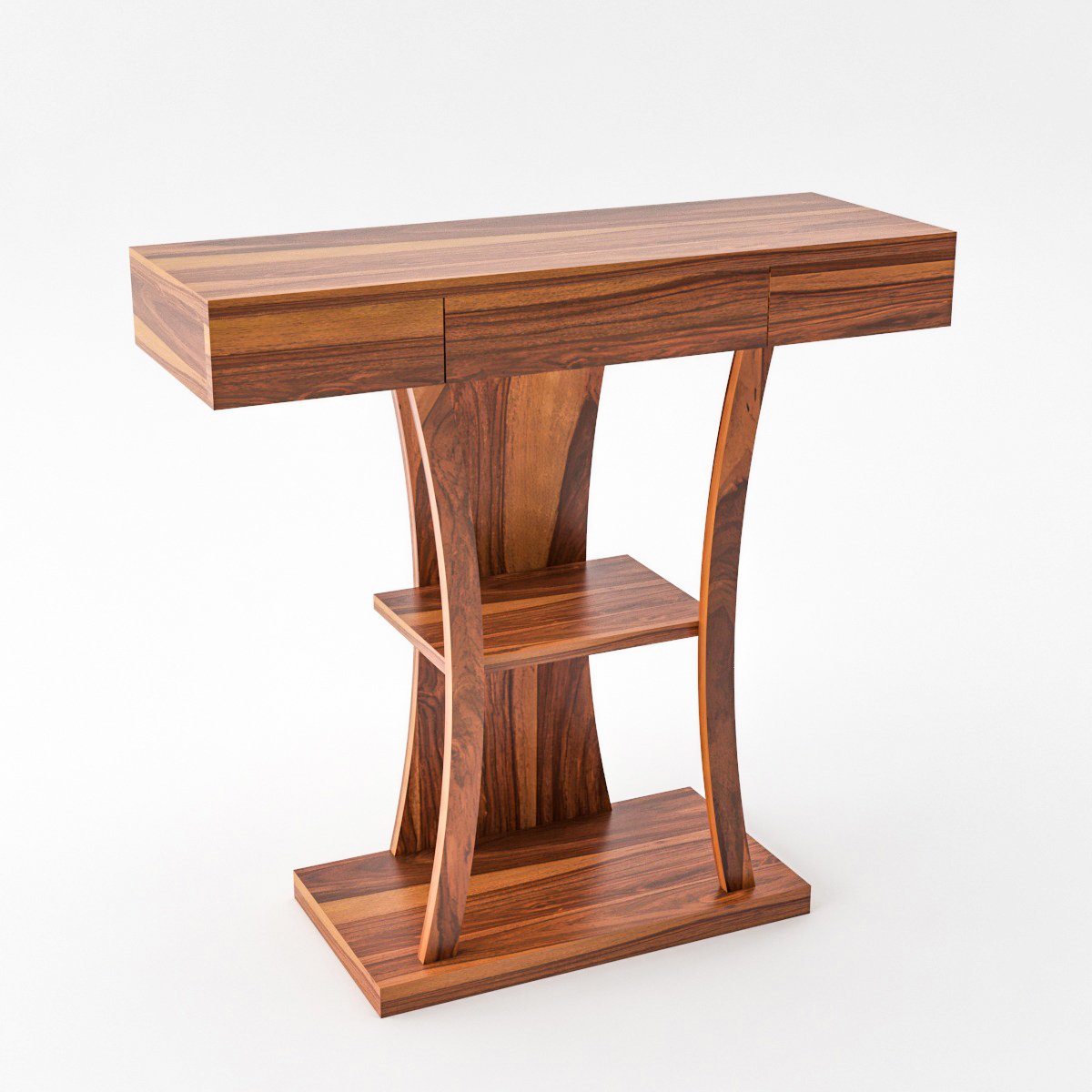 Sheesham Wood Console Table with Drawer & Shelf | JH Decor - Image 2