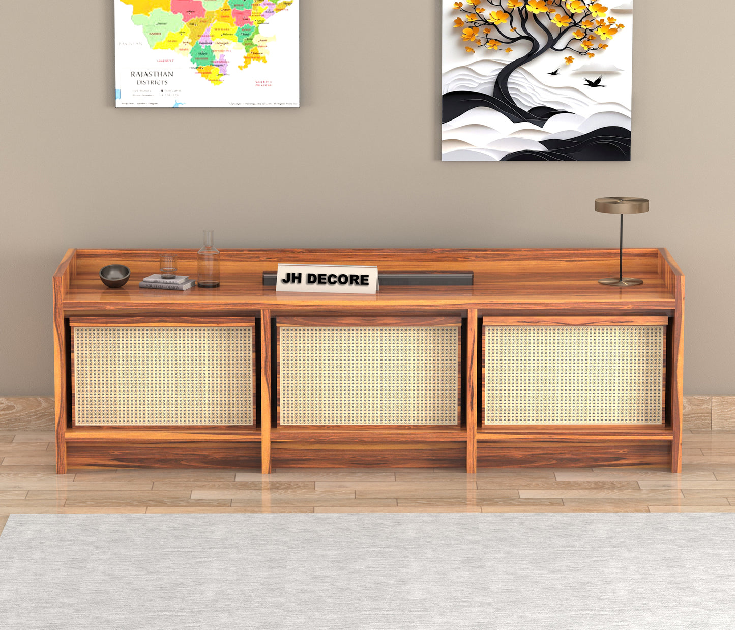 JH Decore Solid Sheesham Wood TV Unit for Living Room