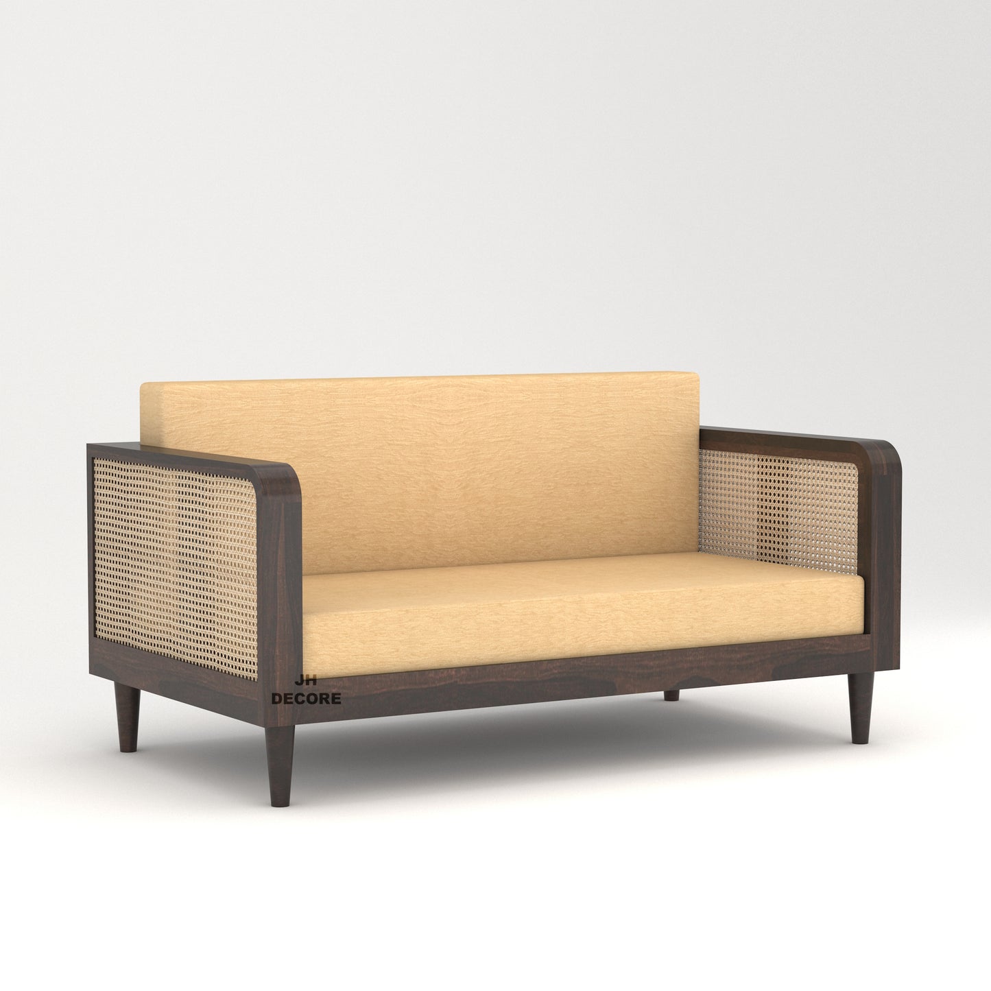 JH Decore Solid Sheesham Wood Cane Design Sofa Set (1+2+3 Seater)