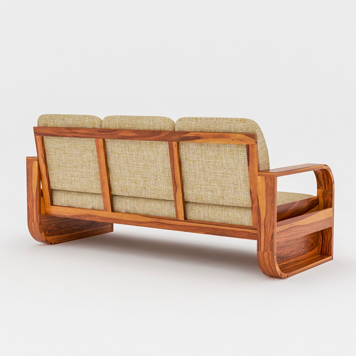 Sheesham Wood 5 Seater Sofa Set 3+1+1 | JH Decor - Image 3